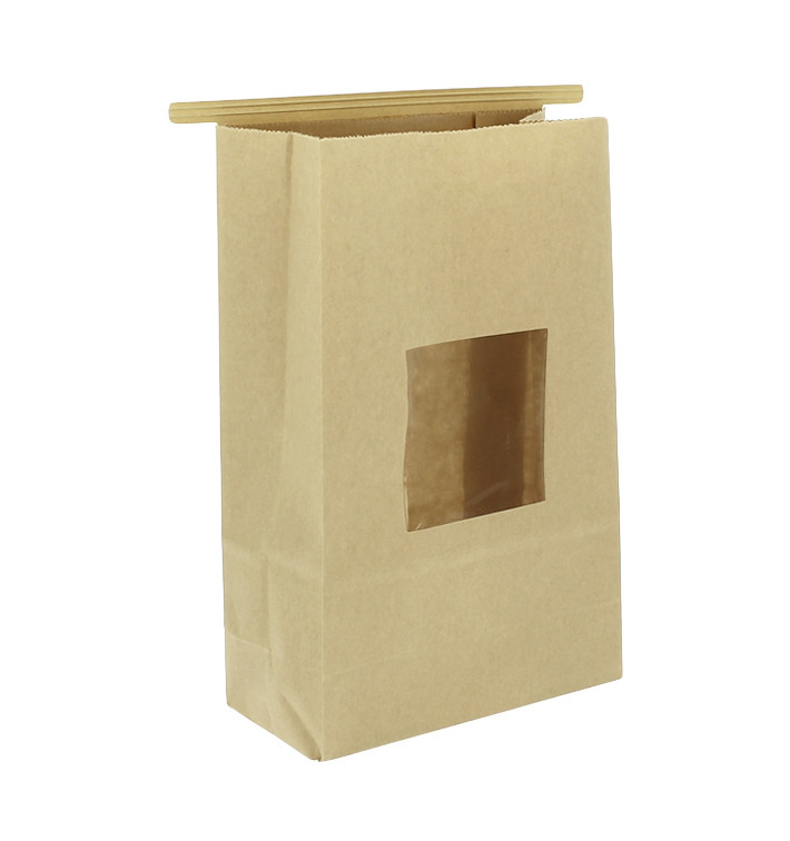 Bolsa SOS Kraft con Cierre y Ventana 15+7x23cm (1000 Uds)