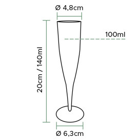 Copa PREMIUM de Plástico para Cava o Vino 140ml 1P (100 uds)