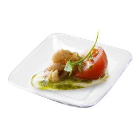 Plato Degustacion Plástico Transparente 6x6x1 cm (200 Uds)