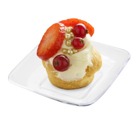 Plato Degustacion Plástico Transparente 6x6x1 cm (50 Uds)