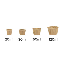 Tarrina de Papel Plisado Kraft de 60ml (5000 Uds)