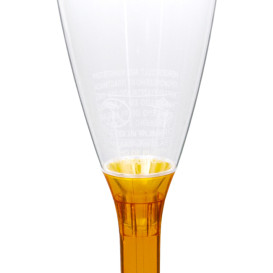 Copa Plástico Cava Pie Naranja Transp. 120ml 2P (200 Uds)
