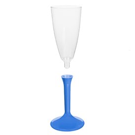 Copa Plástico Cava Pie Azul Mediterráneo 120ml 2P (200 Uds)