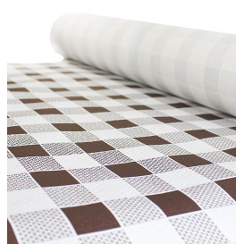 Mantel de Papel Rollo Cuadros Marrones 1x100m. 40g (6 Uds)