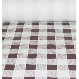 Mantel de Papel Rollo Cuadros Marrones 1x100m. 40g (6 Uds)