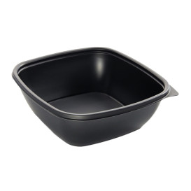 Envase de Plástico PP Negro 750ml 16,5x16,5x6cm (300 Uds)