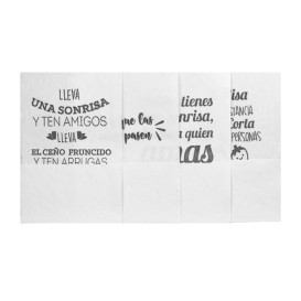 Servilletas de Papel Miniservis Blanca Frases 17x17cm (200 Uds)