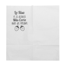 Servilletas de Papel Miniservis Blanca Frases 17x17cm (14.000 Uds)