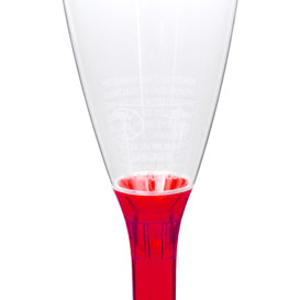 Copa Plástico Cava Pie Rojo Transp. 120ml 2P (200 Uds)