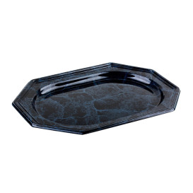 Bandeja Reutilizable rPET Octogonal Marmol 36x24cm (50 Uds)