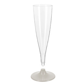 Copa Plástico Reutilizable 2P Pie Gris Cava 140ml (48 Uds)