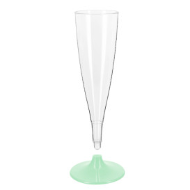 Copa Plástico Reutilizable 2P Pie Verde Cava 140ml (48 Uds)