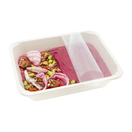 Envase Caña de Azúcar PLA 580ml 18,7x13,6x3,6cm (75 Uds)