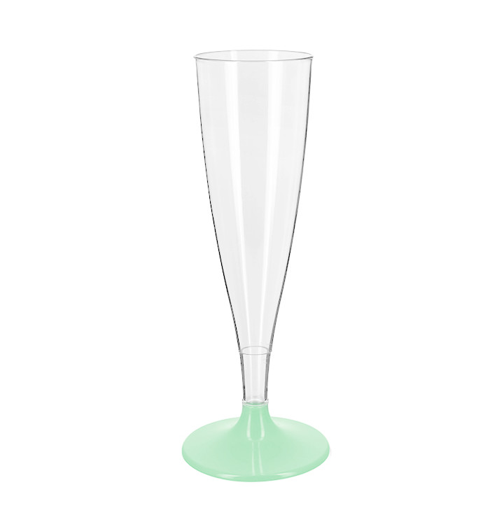 Copa Plástico Reutilizable 2P Pie Verde Cava 140ml (48 Uds)