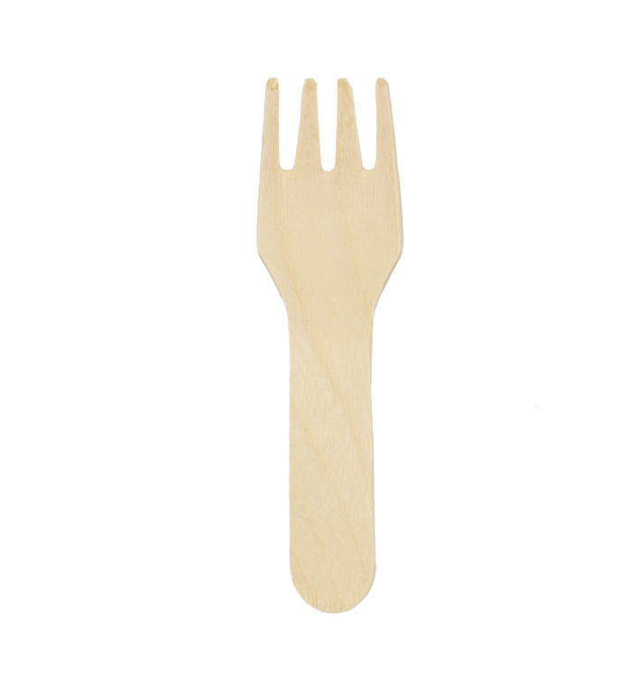 Mini Tenedor de Madera 7,5cm (100 Uds)