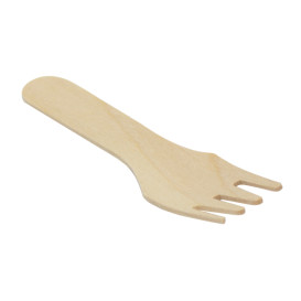Mini Tenedor de Madera 7,5cm (100 Uds)