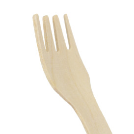 Mini Tenedor de Madera 7,5cm (100 Uds)