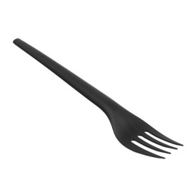 Tenedor Biodegradable CPLA Negro 17cm (25 Uds)