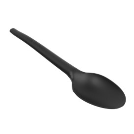 Cuchara Biodegradable CPLA Negro 16,5cm (25 Uds)