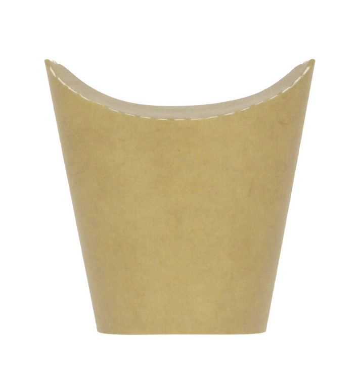 Vaso Antigrasa Cartón Efecto Kraft con Solapa 14Oz/420ml (1000 Uds)