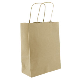 Bolsa Papel Kraft con Asas 100g/m² 18+8x24cm (450 Uds)