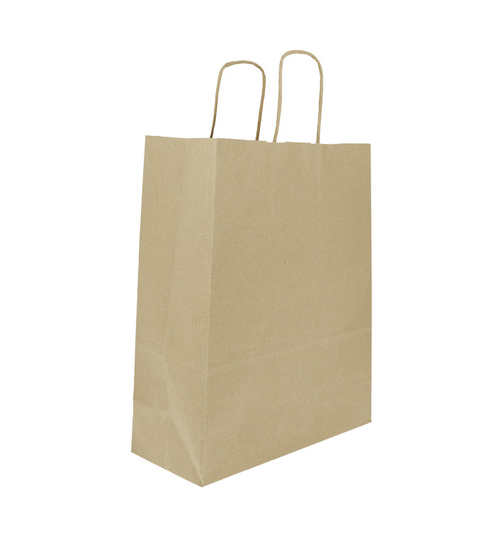 Bolsa Papel Kraft con Asas 100g/m² 25+11x31cm (250 Uds)