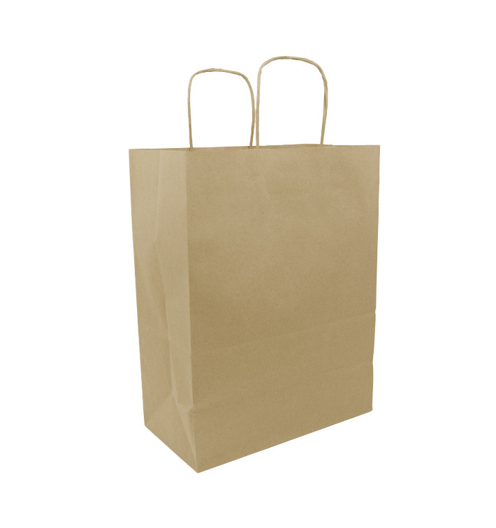 Bolsa Papel Kraft con Asas 100g/m² 25+13x33cm (25 Uds)