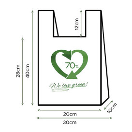 Bolsa Plástico Camiseta 70% Reciclado 30x40cm G200 (100 Uds)