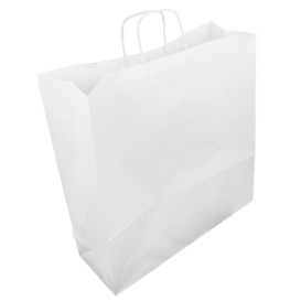 Bolsa Papel Kraft Blanca con Asas 100g/m² 44+15x46cm (200 Uds)