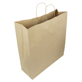 Bolsa Papel Kraft Hawanna con Asas 100g/m² 46+16x49cm (50 Uds)