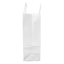 Bolsa Papel Kraft Blanca con Asas 100g/m² 22+11x27cm (25 Uds)