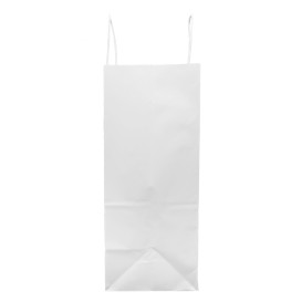 Bolsa Papel Kraft Blanca con Asas 100g/m² 25+13x33cm (25 Uds)