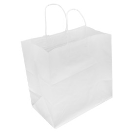 Bolsa Papel Kraft Blanca con Asas 80g/m² 30+18x29cm (25 Uds)