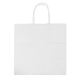 Bolsa Papel Kraft Blanca con Asas 80g/m² 30+18x29cm (25 Uds)
