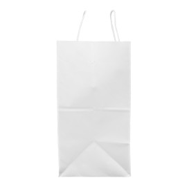 Bolsa Papel Kraft Blanca con Asas 90g/m² 32+16x31cm (250 Uds)