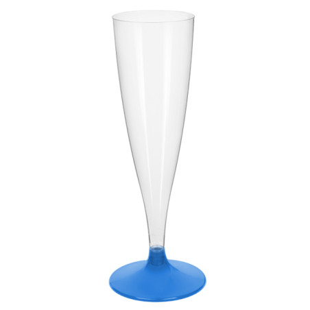 Copa Reutilizable PS Pie Azul Cava 140ml 2P (20 Uds)