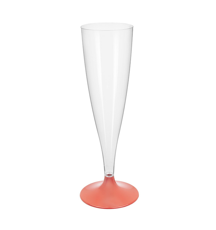 Copa Plástico Cava Pie Melocoton Perlado 140ml 2P (20 Uds)