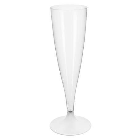 Copa Reutilizable PS Pie Blanco Cava 140ml 2P (20 Uds)