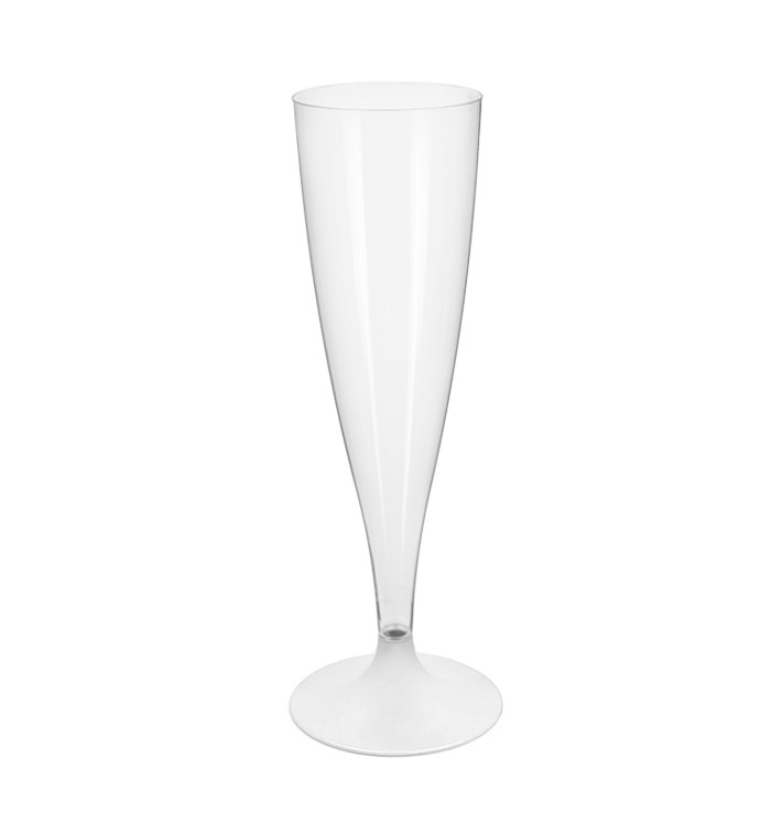 Copa Plástico Cava Pie Blanco 140ml 2P (400 Uds)