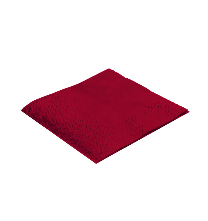Servilleta de Papel Cocktail 20x20cm 2C Burdeos (100 Uds)