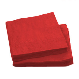 Servilleta de Papel Cocktail 20x20cm Roja (100 Uds)