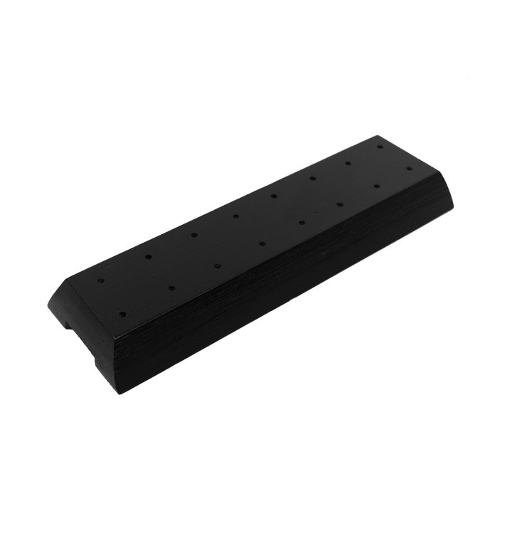 Soporte de Bambu para Pinchos Negra 20x6x2cm (12 Uds)