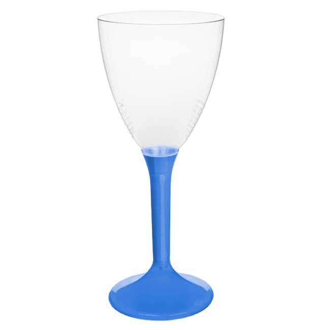 Copa Plástico Vino Pie Azul Mediterraneo 180ml 2P (20 Uds)