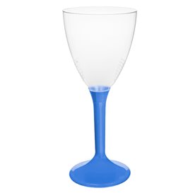 Copa Plástico Vino Pie Azul Mediterraneo 180ml 2P (200 Uds)