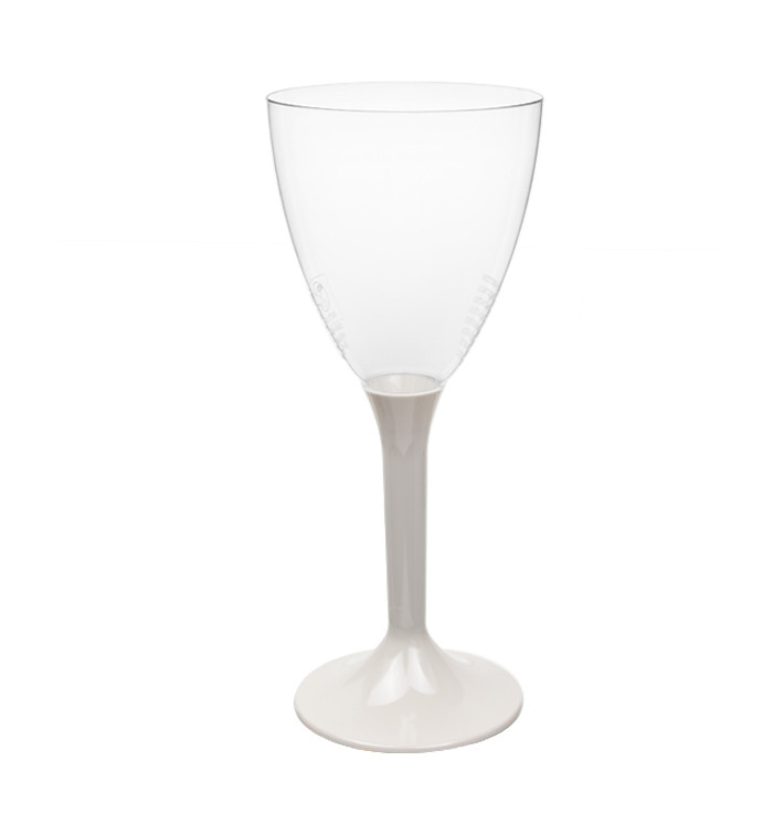 Copa Plástico Vino Pie Beige 180ml 2P (20 Uds)
