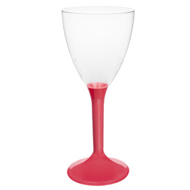 Copa Plástico Vino Pie Coral 180ml 2P (200 Uds)