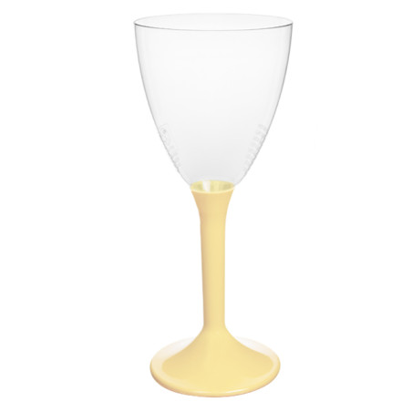 Copa Plástico Vino Pie Crema 180ml 2P (20 Uds)