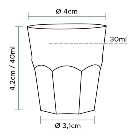 Vaso Plástico Chupito Transp. PS Ø40mm 30ml (50 Uds)