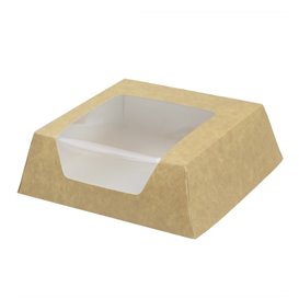 Caja de Cartón Kraft con Ventana 120x120x40mm (25 Uds) 