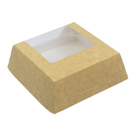 Caja de Cartón Kraft con Ventana 120x120x40mm (25 Uds) 